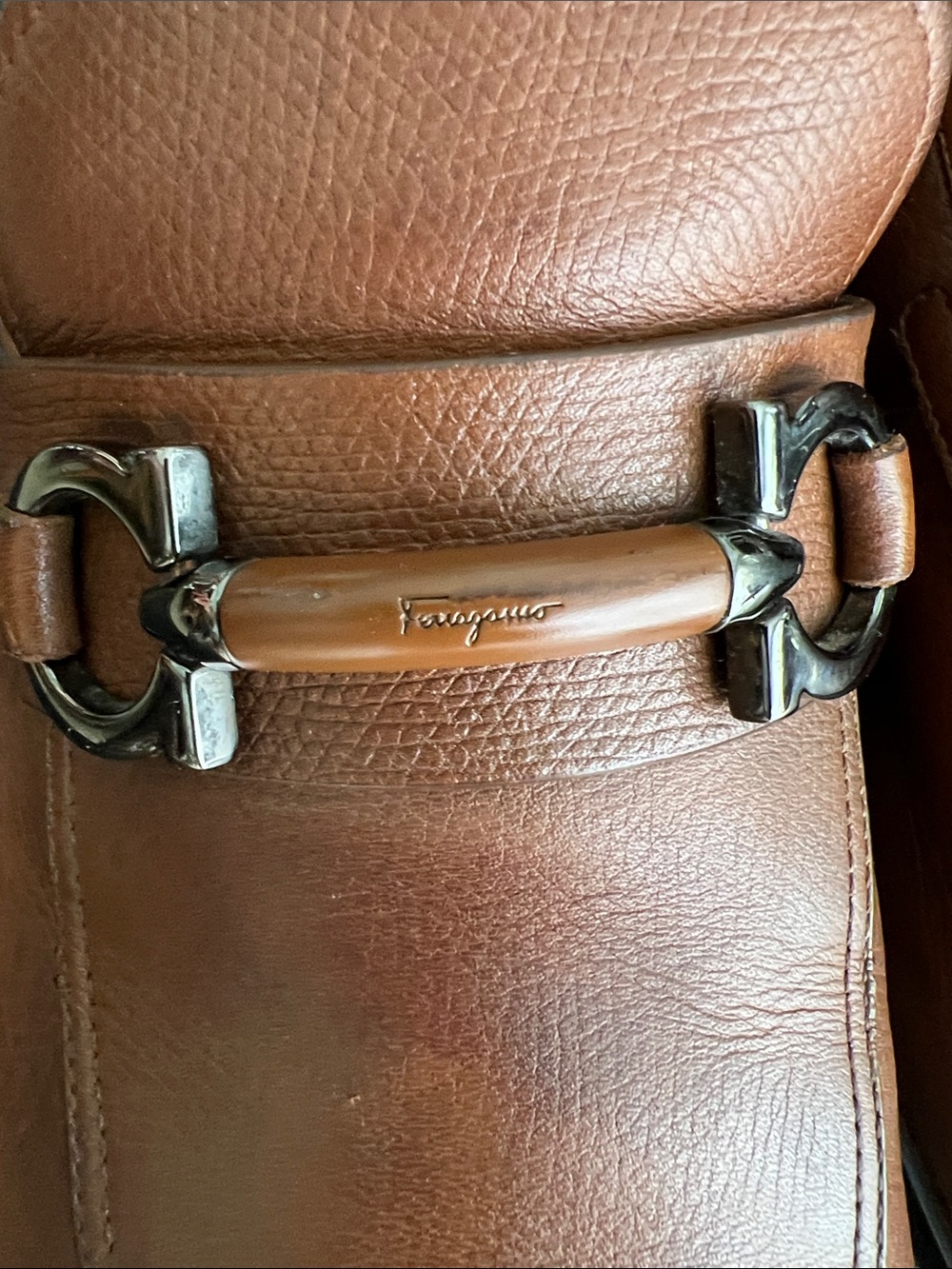 Salvatore Ferragamo Tan light brown Leather Bit Loafers